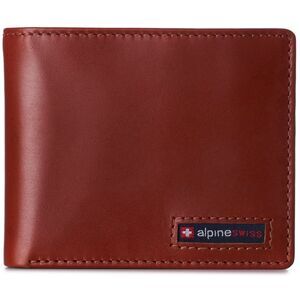 Alpine Swiss Mens RFID Wallet Leather Bifold 2 ID Windows Divided Bill Section
